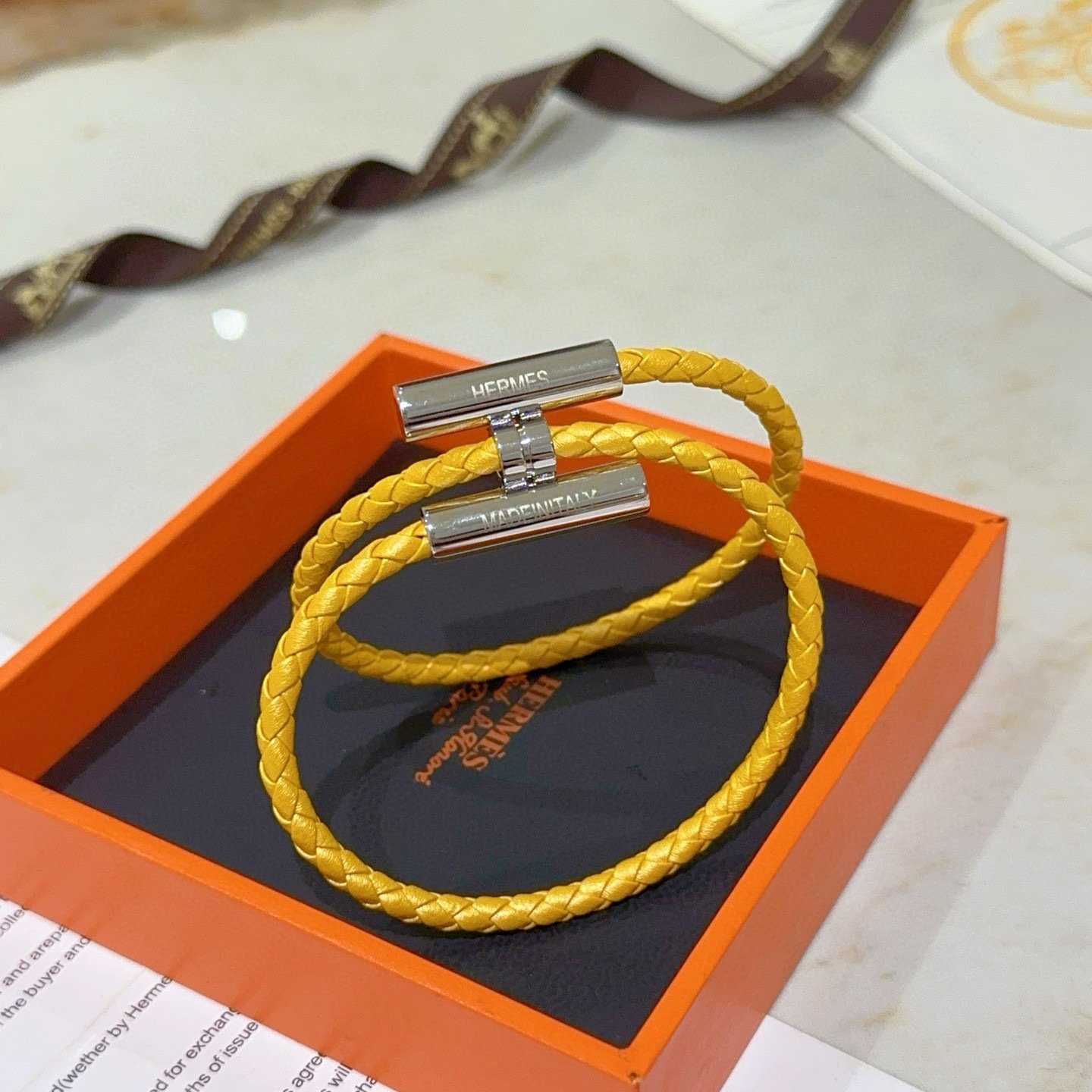 H**me5 Tournis Tresse Bracelet Yellow H068406Fp9Ot3
