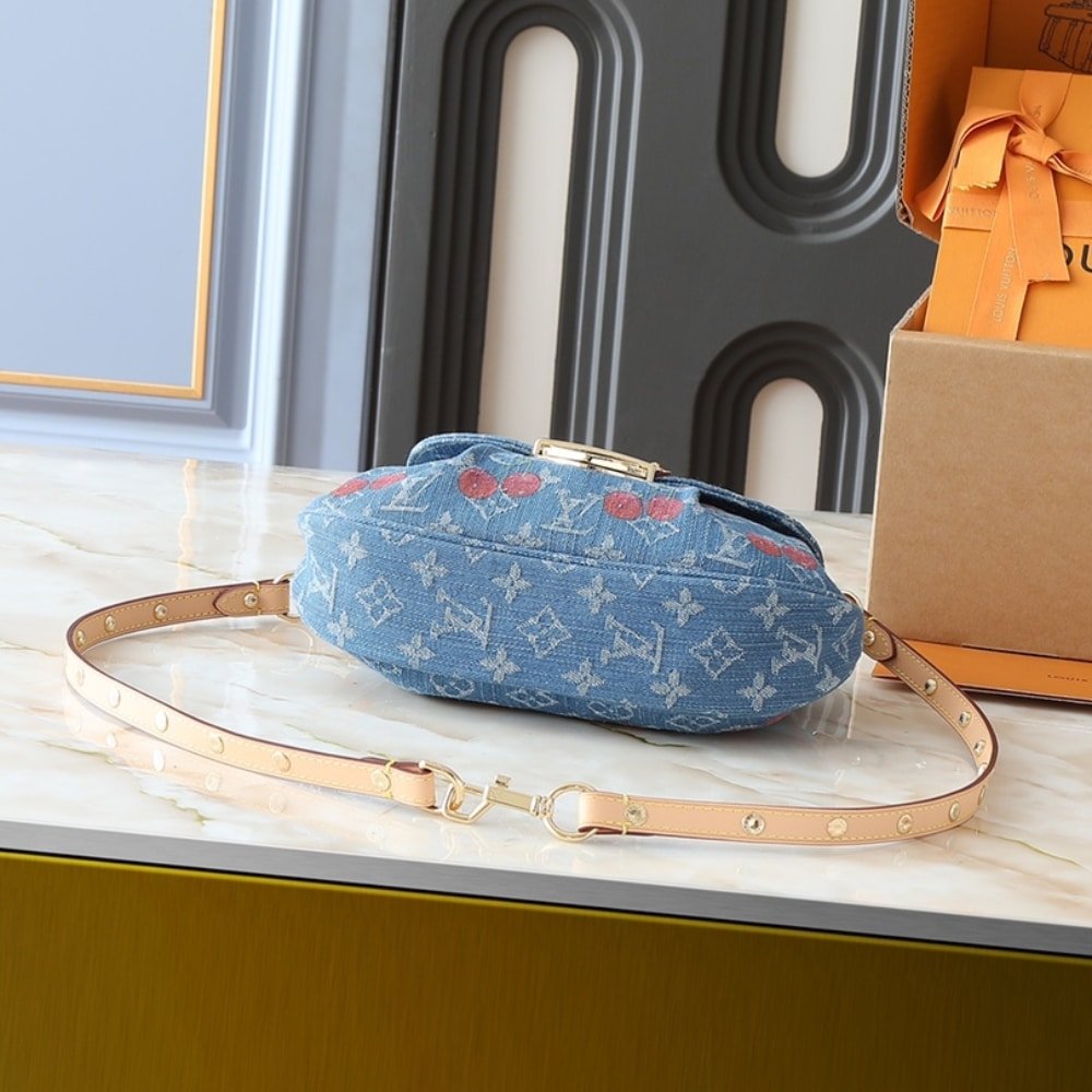L0vis Vvtt0n X Takashi Murakami Sunset Monogram Cherry Denim Bag 27Cm M13680
