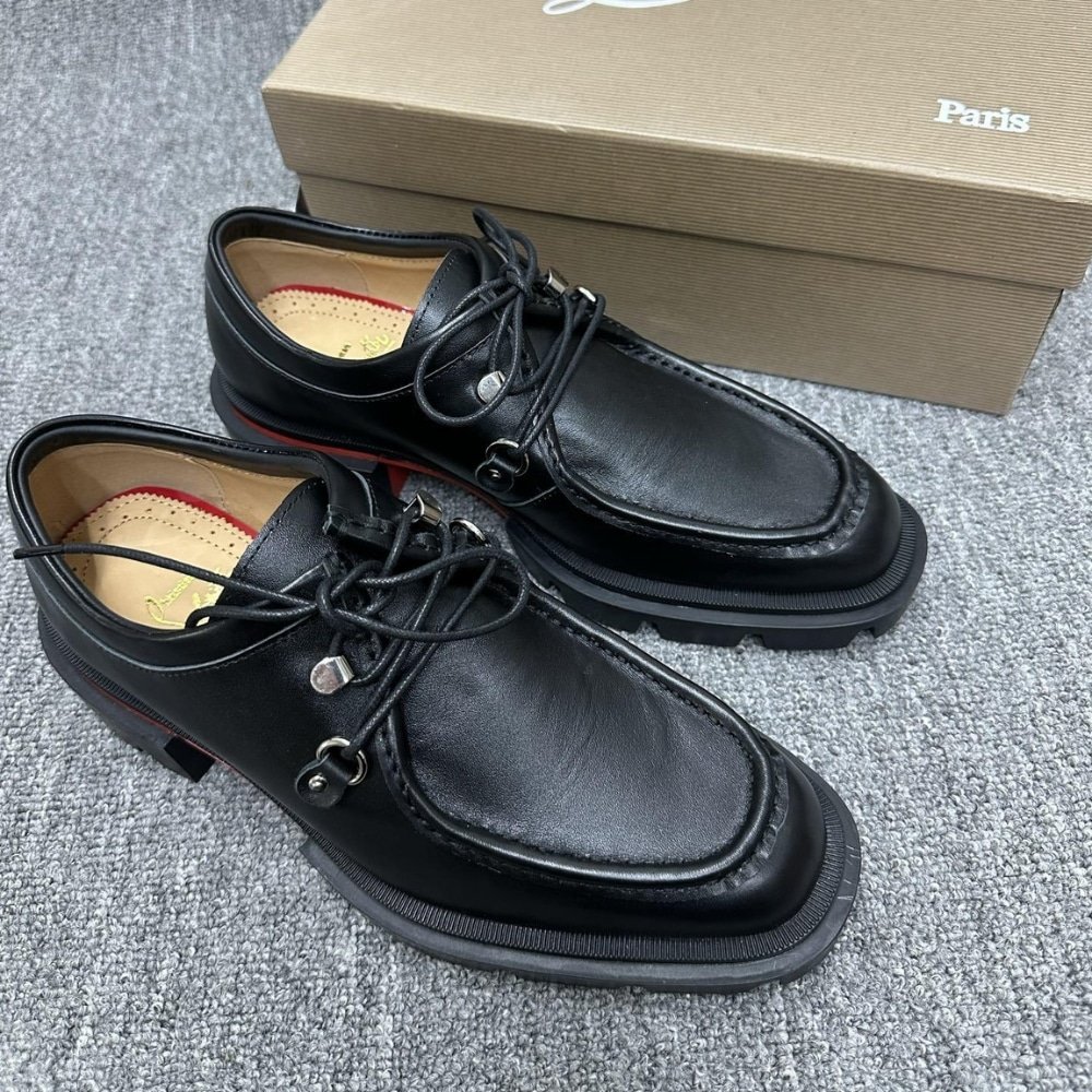 Chr1st1an Louboutin Our Pabelito Leather Derby Black 3240499 Bk01