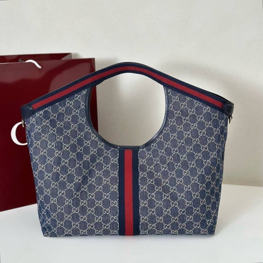 [S*per Vip 1:1] Gvc*1 Giglio Large Tote Bag Blue And White Gg Denim 60Cm ‎853971 Faffq 8864
