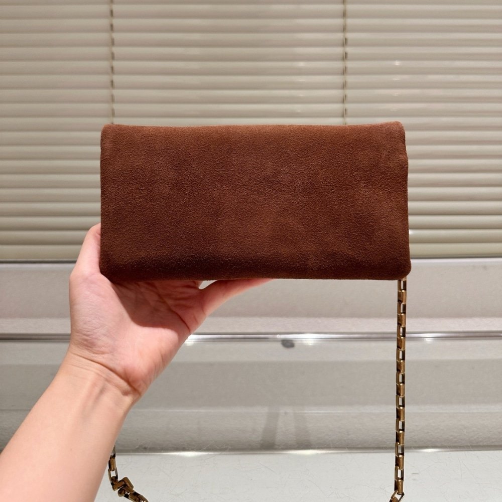 Sa1nt Lau*nt Reversible Kate Medium In Suede Brown 22Cm 5538041S78W7761