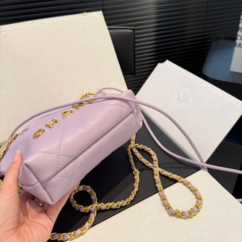 Ch**el 22 Mini Handbag Purple 23Cm
