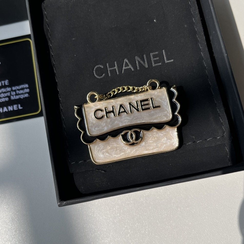 Ch**el Ch**el Bag Shaped Brooch