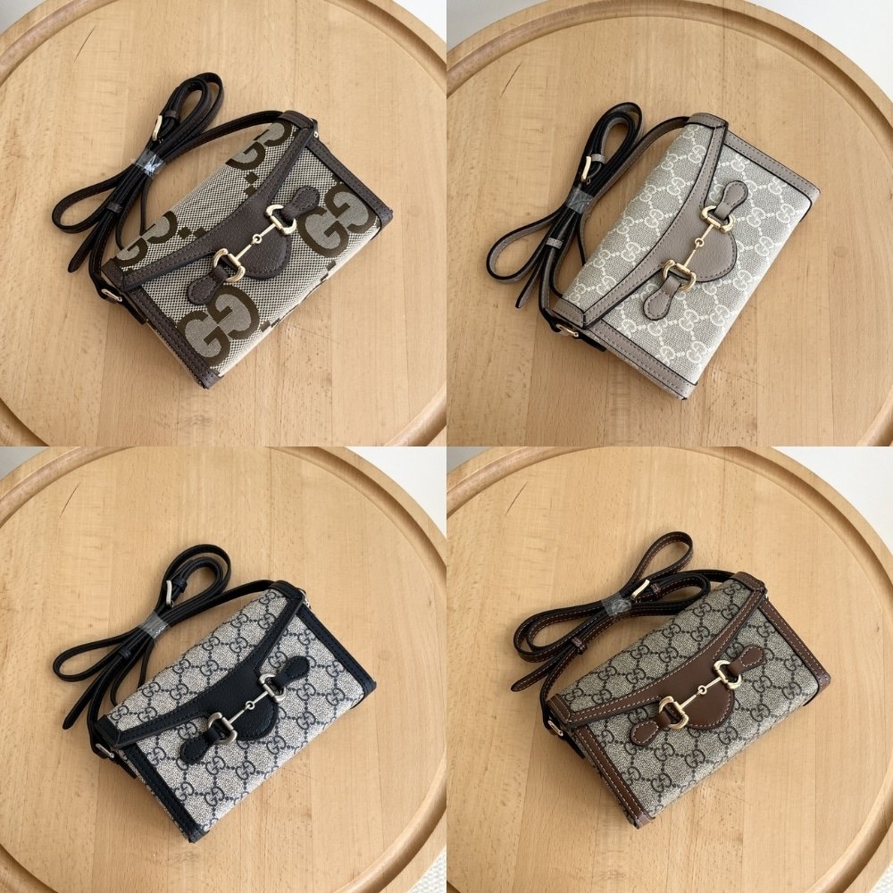 Gvc*1 Horsebit 1955 Mini Bag ‎Beige And Dark Brown Gg Svp*me 18Cm ‎699296 92Tcg 8563