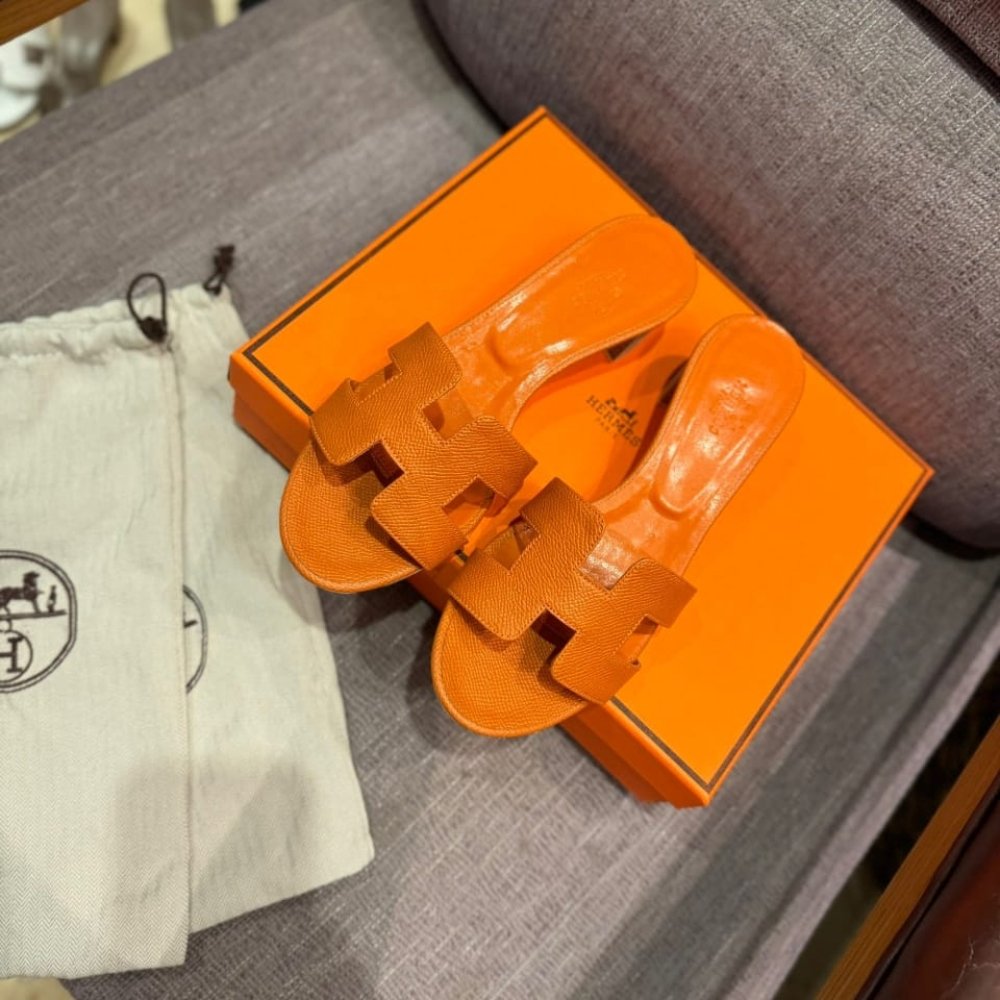 H**me5 Oasis Sandals Orange Leather