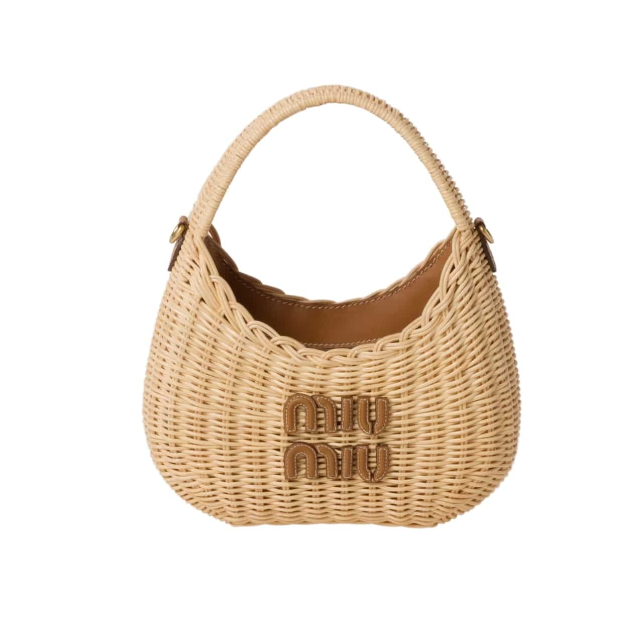 M1um1u Wander Wicker Hobo Bag Tan And Caramel 13Cm 5Bc125 2Bvu F0Kfz V Ooo