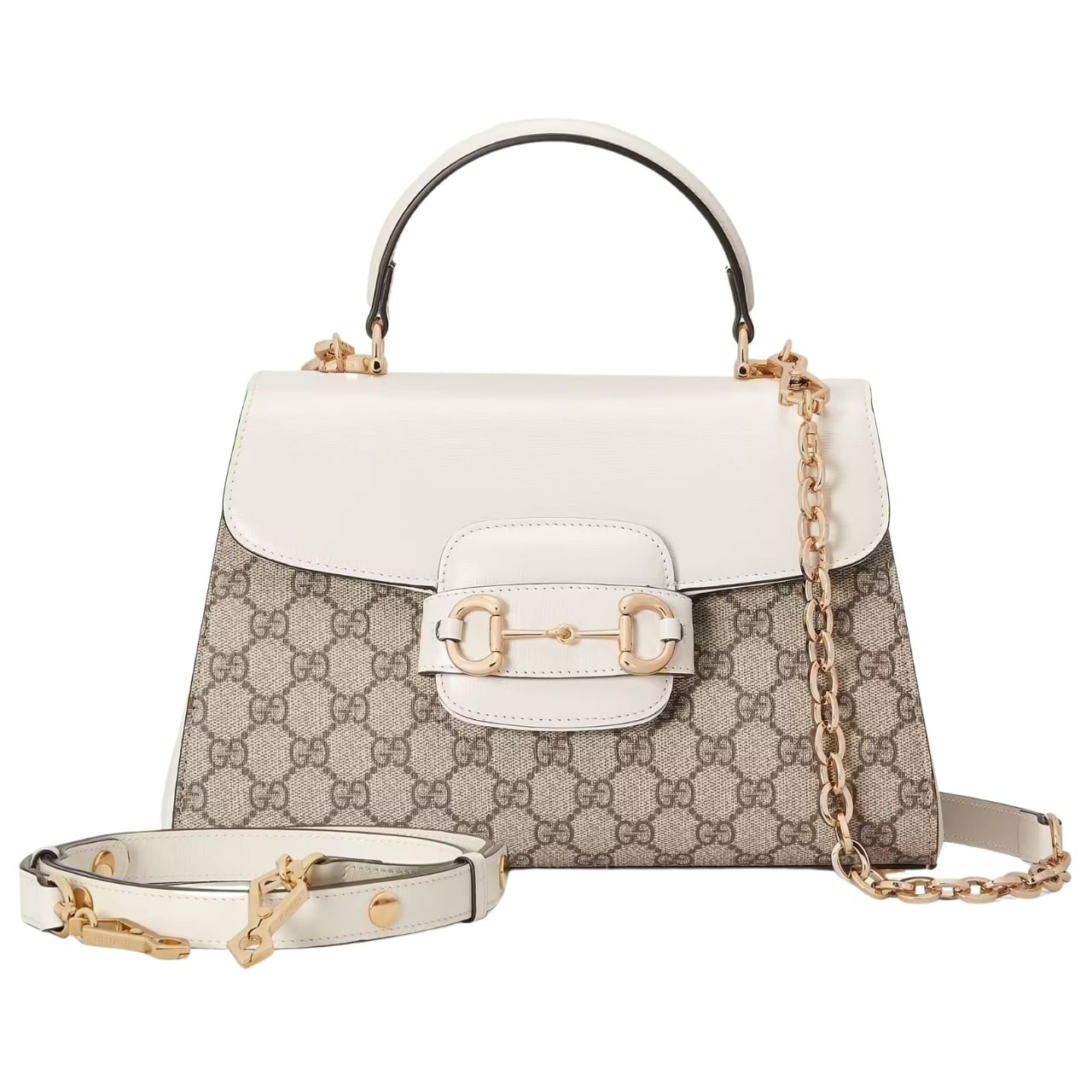 Gvc*1 Horsebit 1955 Mini Top Handle Bag Beige Ebony 29Cm