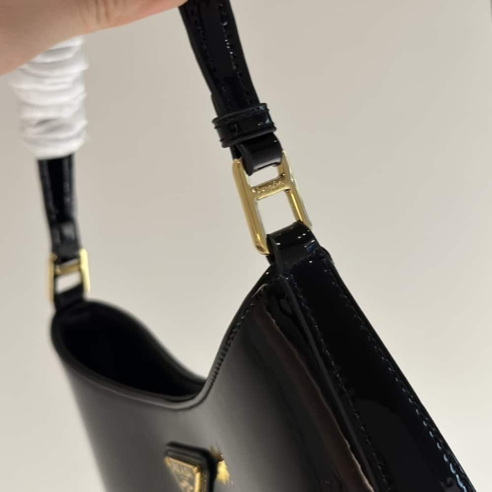 Pra*a Cleo Patent Leather Bag Black 27Cm 1Bc169 069 F03Kj V Hoo