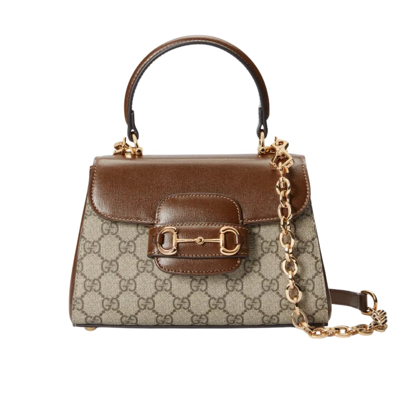 Gvc*1 Horsebit 1955 Mini Top Handle Bag Light Brown 22Cm 703848 9Aaaj 8563