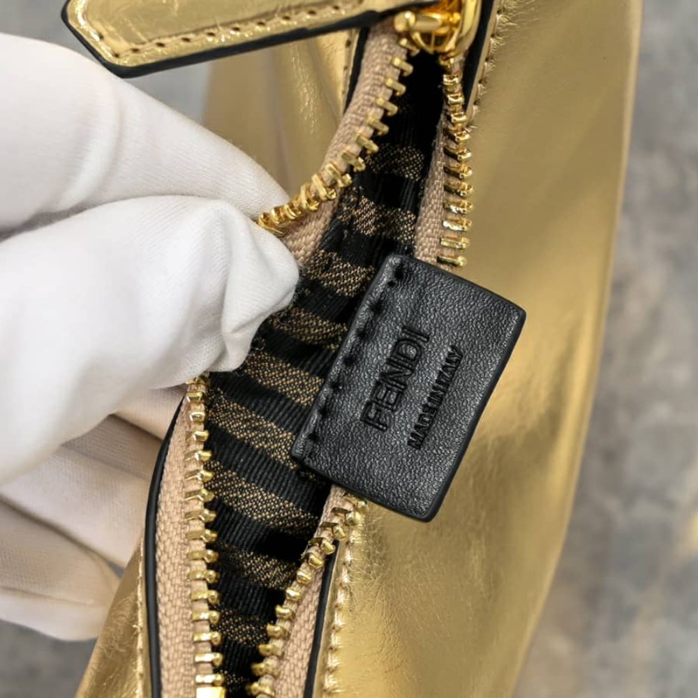 F**di Nano F**digraphy Mini Bag Metallic Gold 16Cm