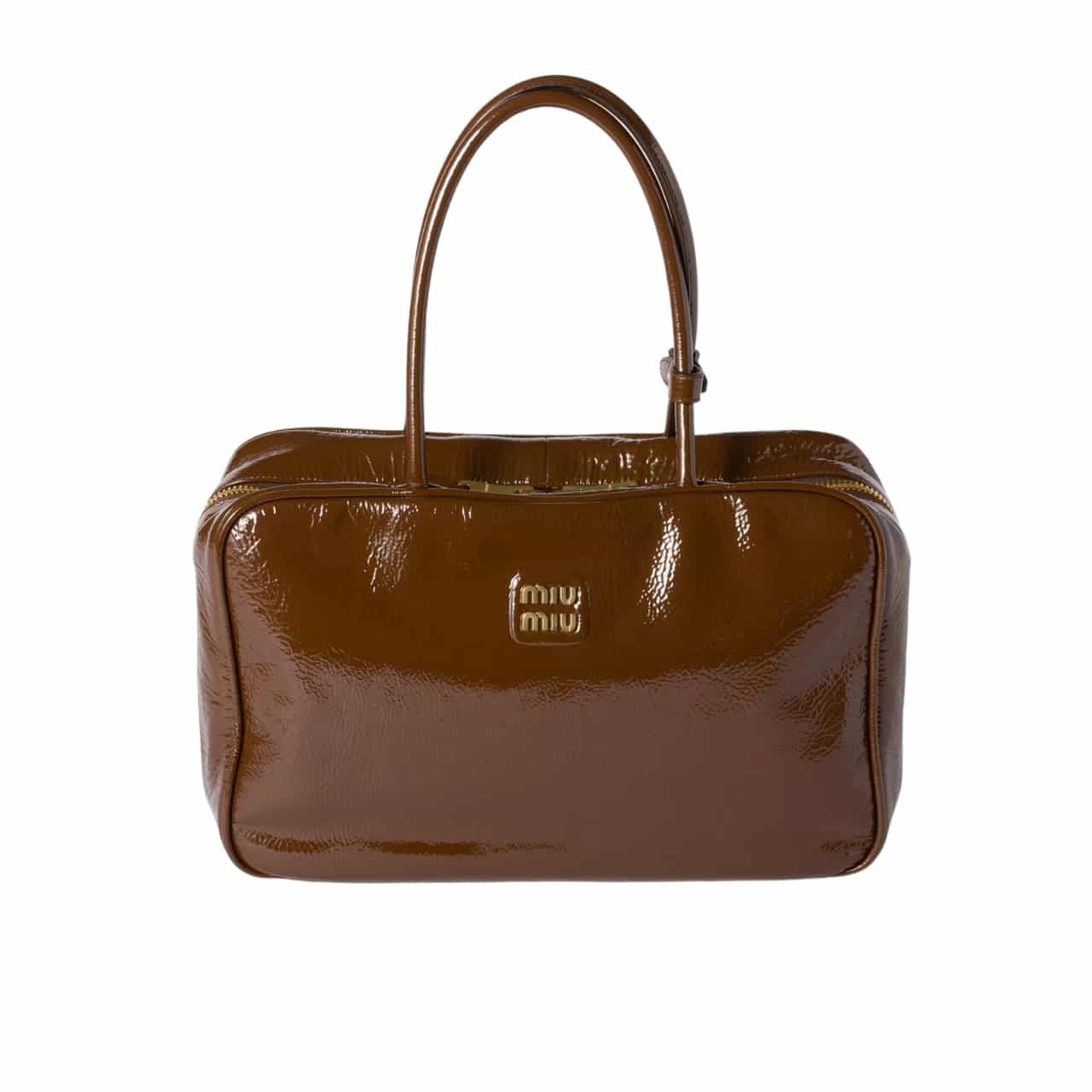 M1um1u Beau Naplak Patent Leather Bag Palisander 35Cm 5Bb117 Adnt F0Bw5 V Mln