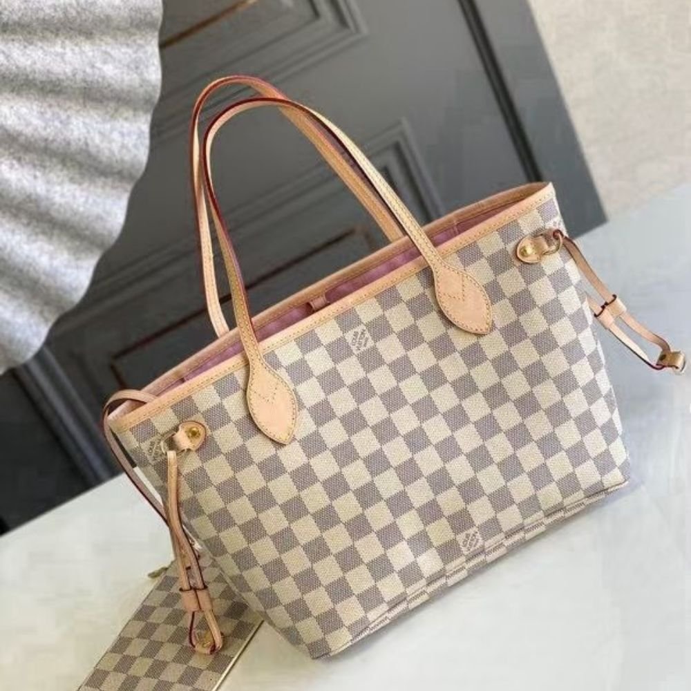 [S*per Vip 1:1] L0vis Vvtt0n Neverfull PM Damier Azur Pink 29Cm