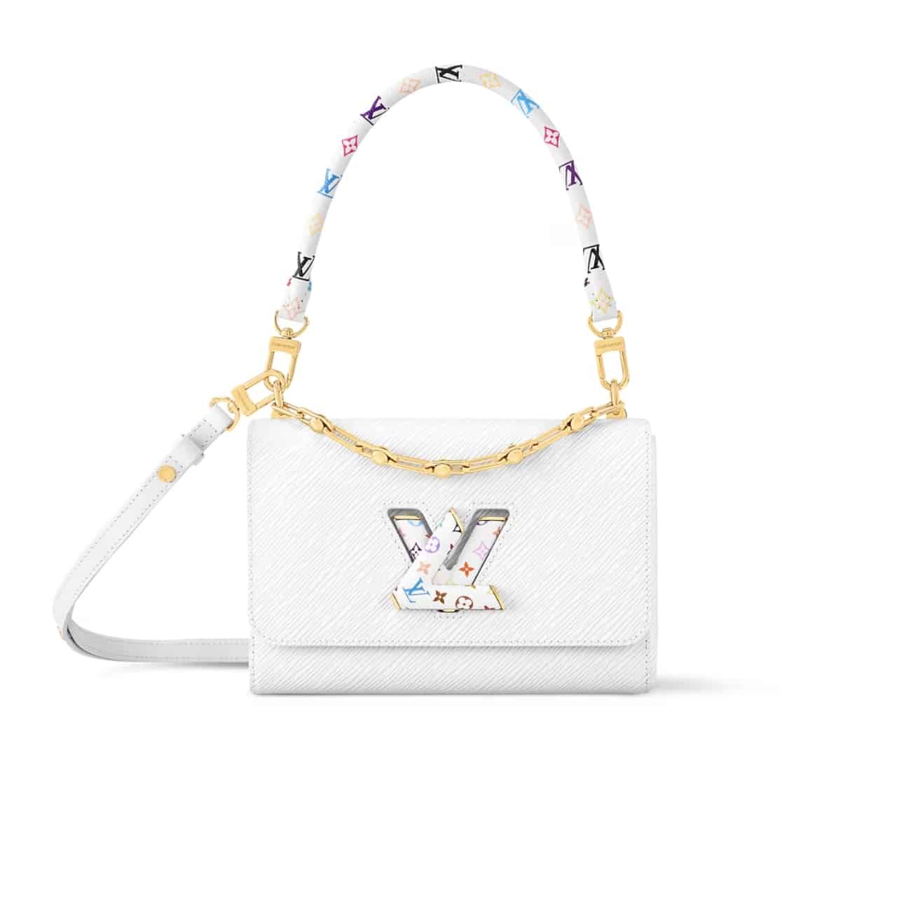 L0vis Vvtt0n X Takashi Murakami Lv Twist MM Slim Bag White 23Cm M13678