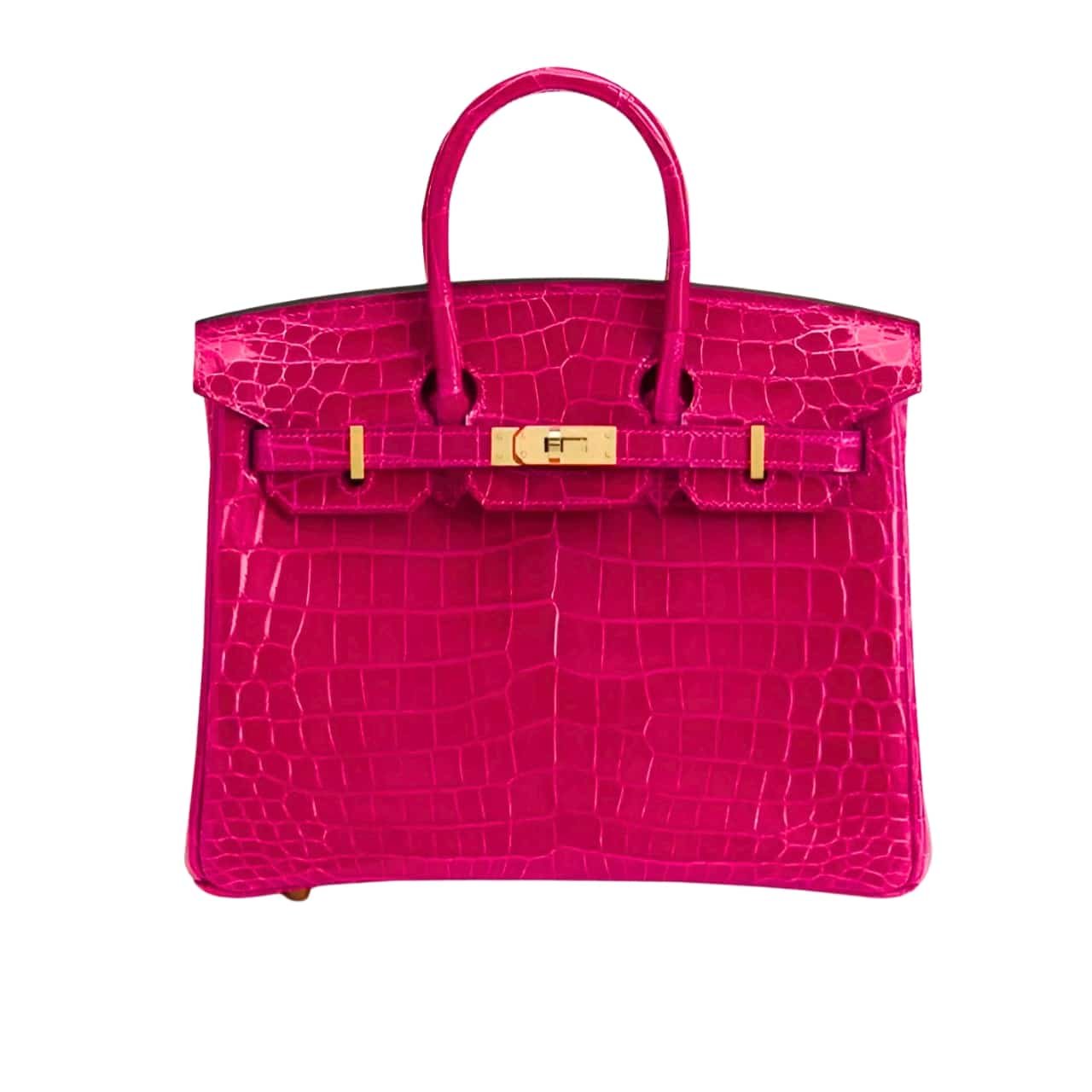 H**me5 Birkin 30 Crocodile Gold Toned Hardware Dark Pink 30Cm