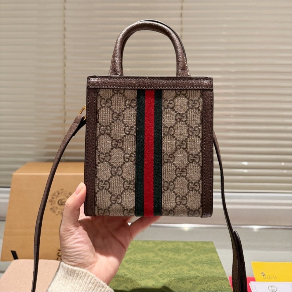 Gvc*1 Ophidia Crossbody Bag Beige And Ebony 20Cm 772317 96Iwg 8745