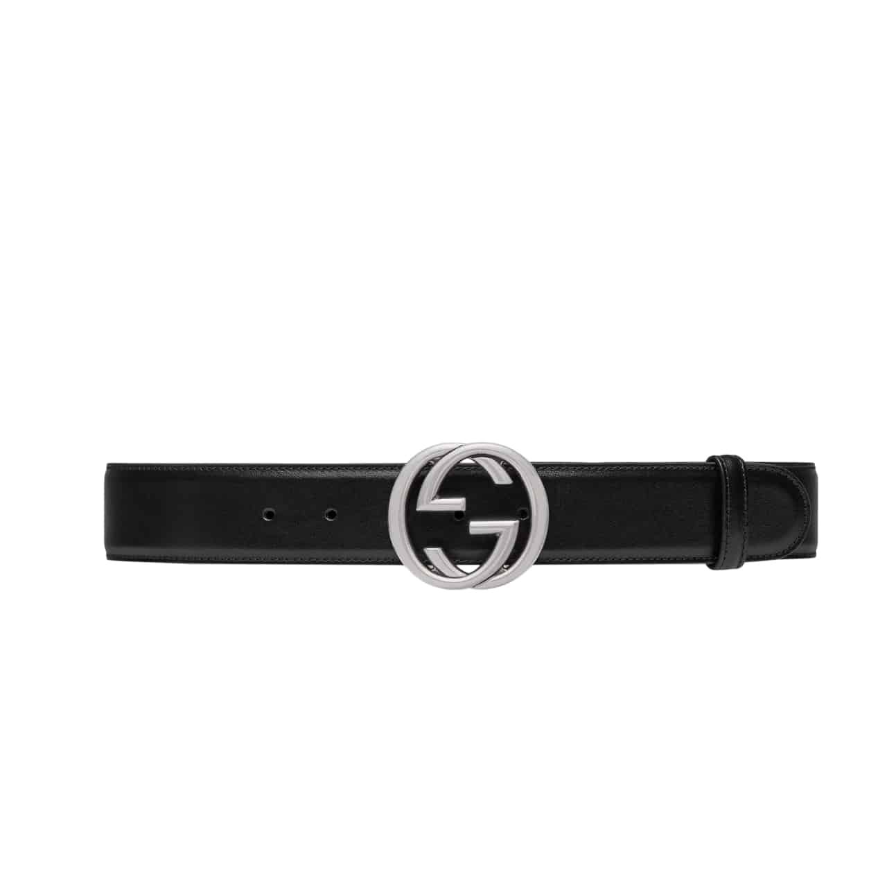 Gvc*1 Belt With Interlocking G Buckle Black Leather 774153 0Ya0X 1000