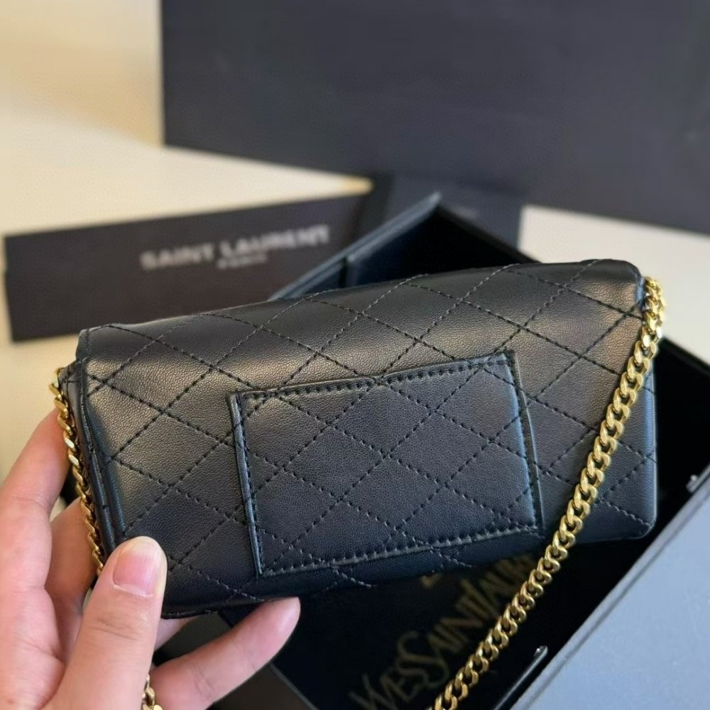 Sa1nt Lau*nt Gaby Phone Case Bag Black 19Cm