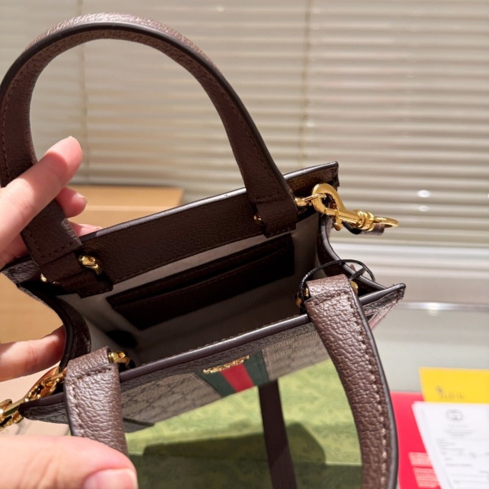 Gvc*1 Ophidia Crossbody Bag Beige And Ebony 20Cm 772317 96Iwg 8745