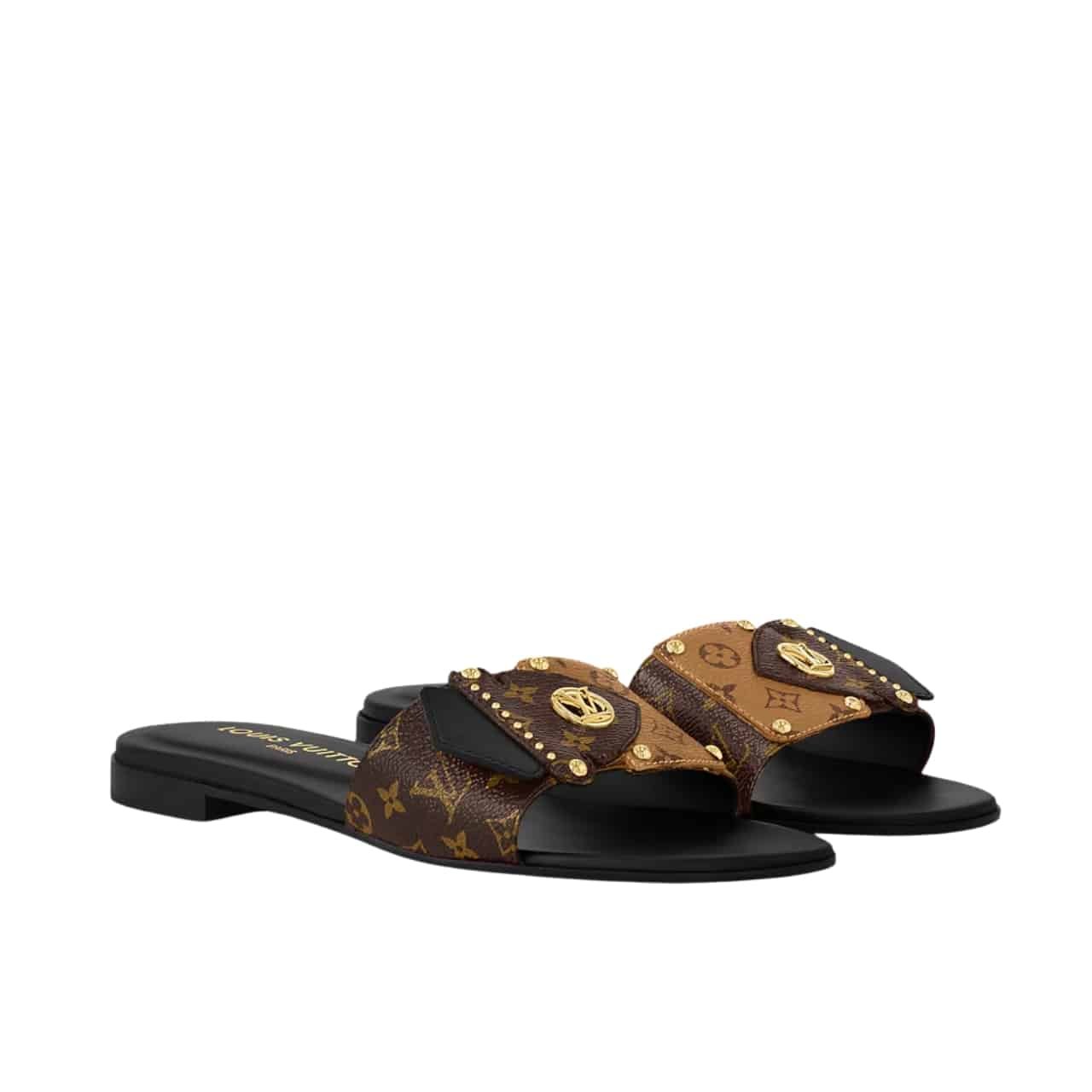 L0vis Vvtt0n Lv Frame Flat Mule Cacao 1Acxg4
