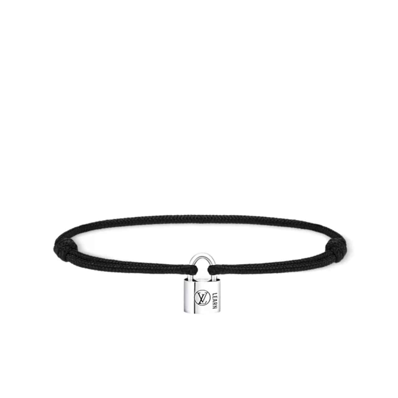 L0vis Vvtt0n Silver Lockit Bracelet Black Q05942