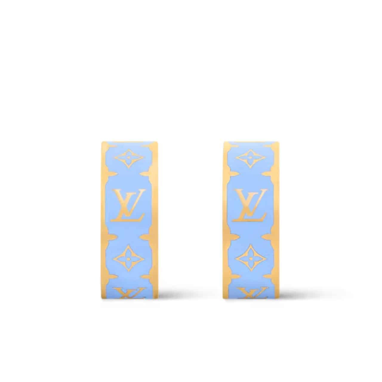 L0vis Vvtt0n Nanogram Enamel Earrings Blue M01832