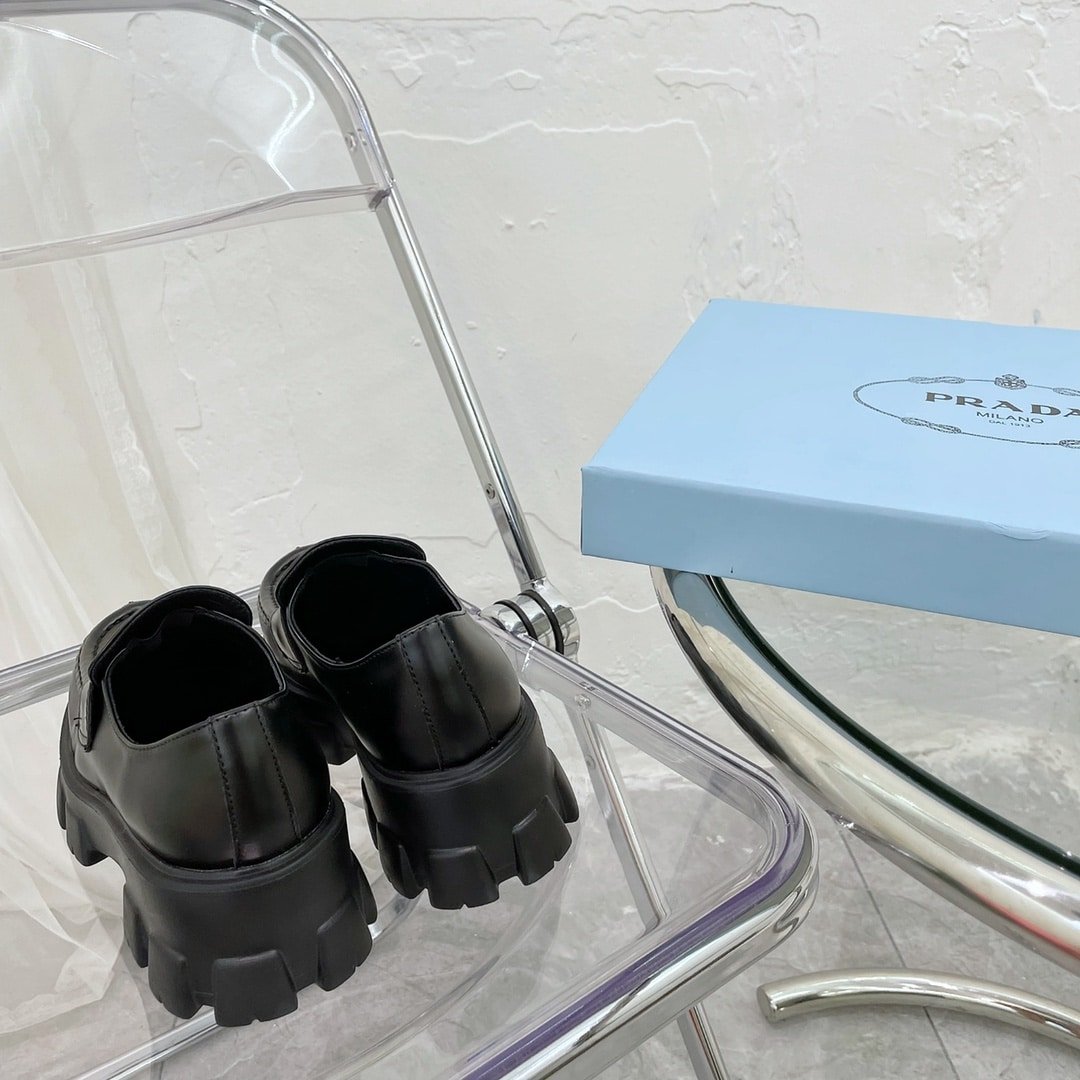 Pra*a Monolith Brushed Leather Loafers Black 2De129 B4L F0002