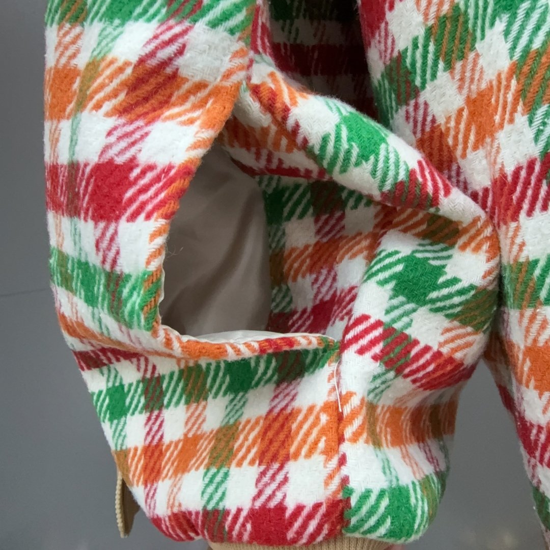 M1um1u Fleece Lined Checked Blouson Jacket Multicolor Ml1358 18Fu F04Uo S Ooo