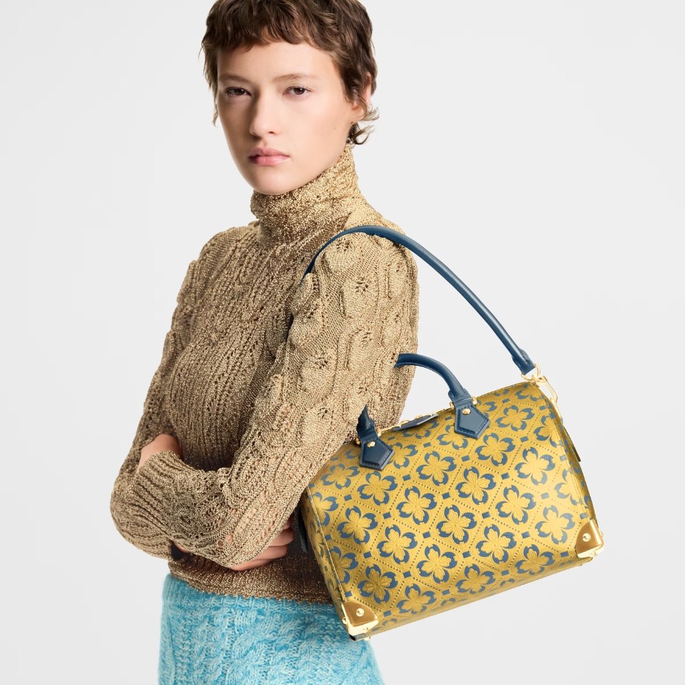 L0vis Vvtt0n Speedy Trunk 25 Blue And Gold 27Cm M27411