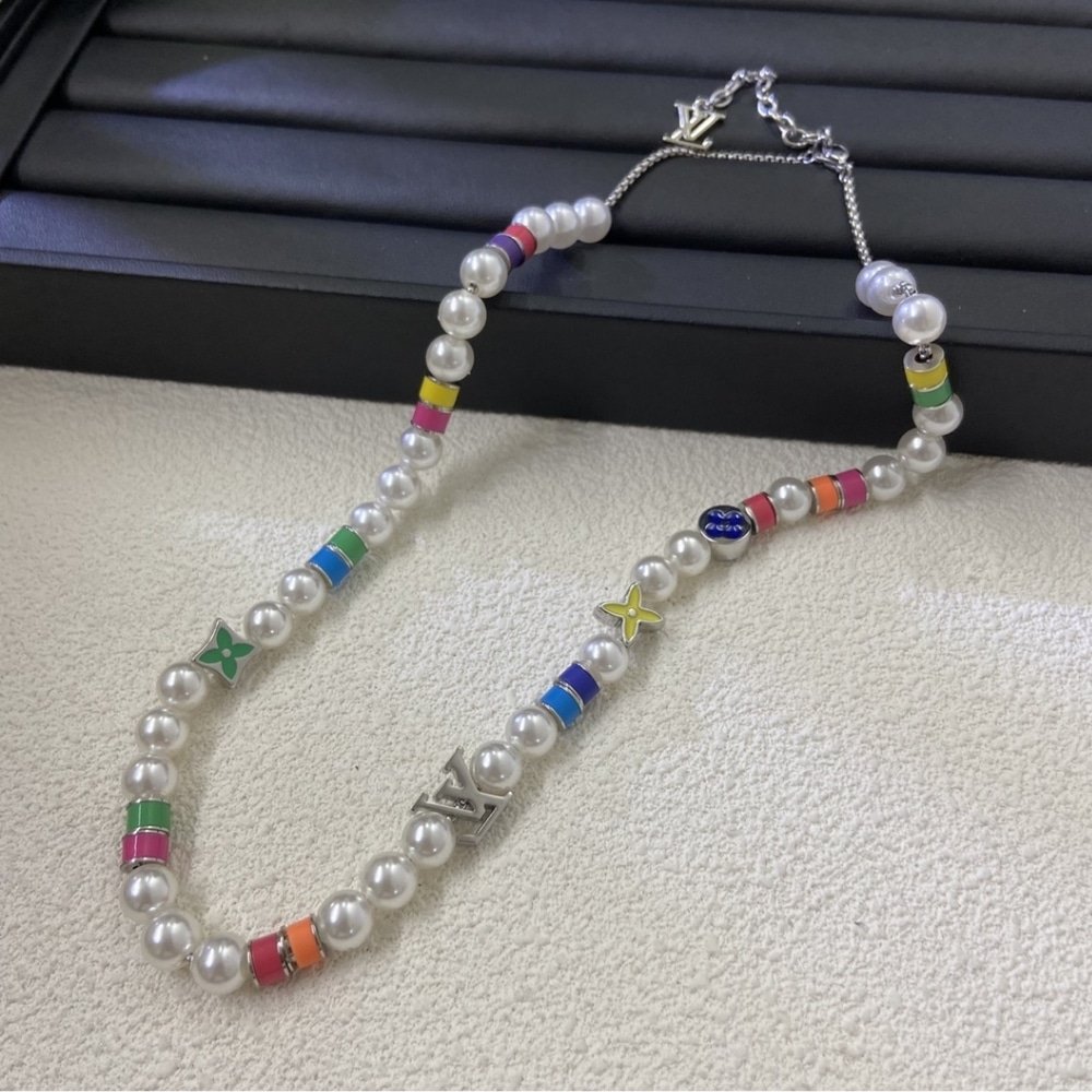 L0vis Vvtt0n Mng Pearls Party Necklace Multicolor With Silver Metal M01500