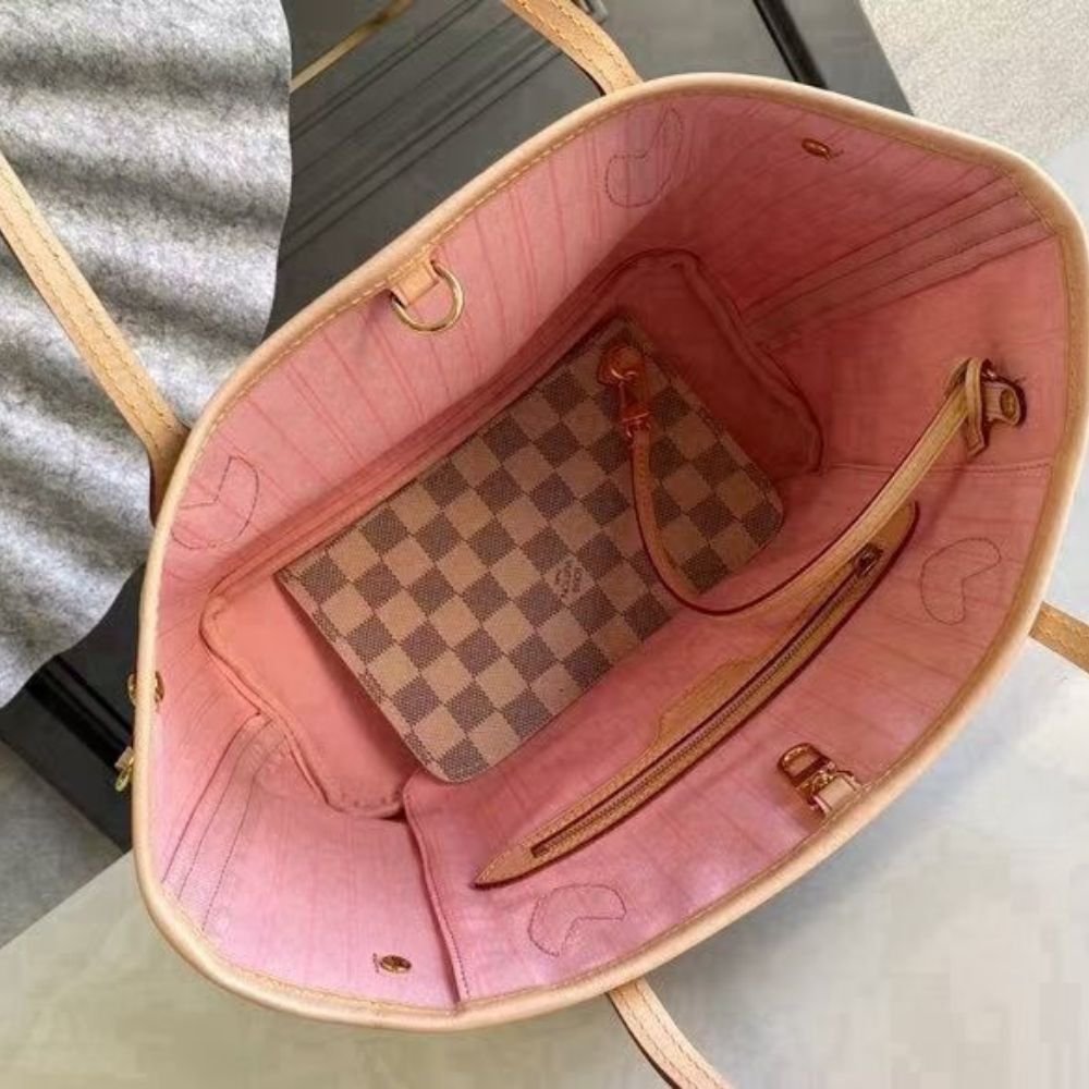 [S*per Vip 1:1] L0vis Vvtt0n Neverfull PM Damier Azur Pink 29Cm