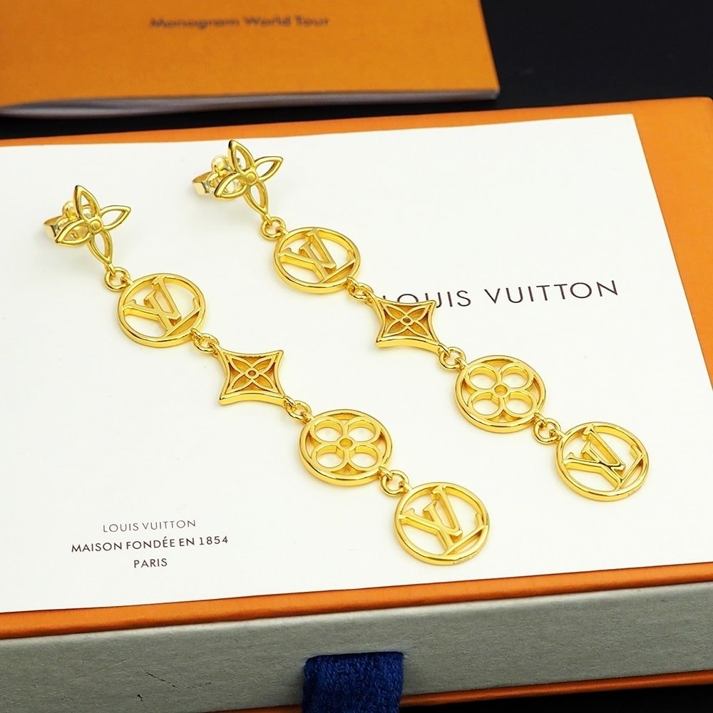 L0vis Vvtt0n Lv Lace Earrings Gold M01072