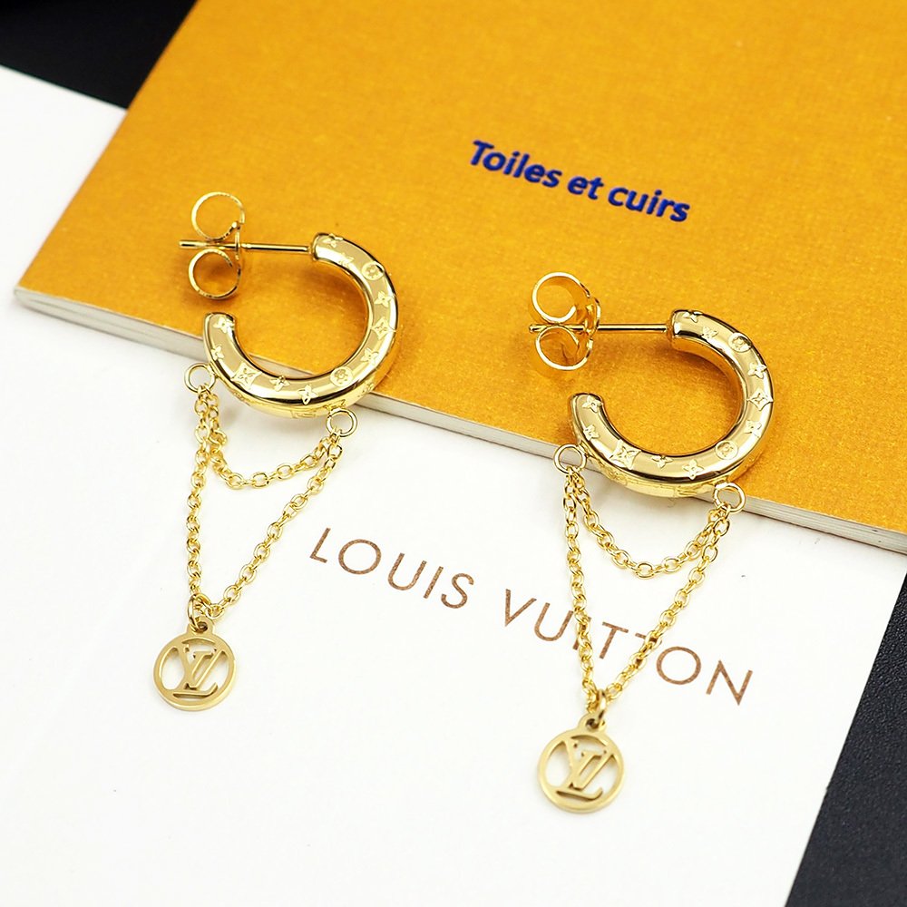 L0vis Vvtt0n Nanogram Mini Hoop Earrings Gold M00572