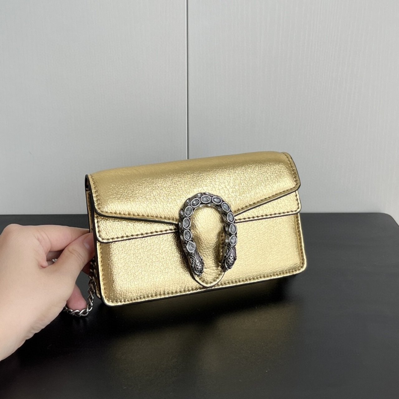 Gvc*1 Women’S Dionysus Mini Bag Gold Lame 16Cm 476432 1Trbn 8089