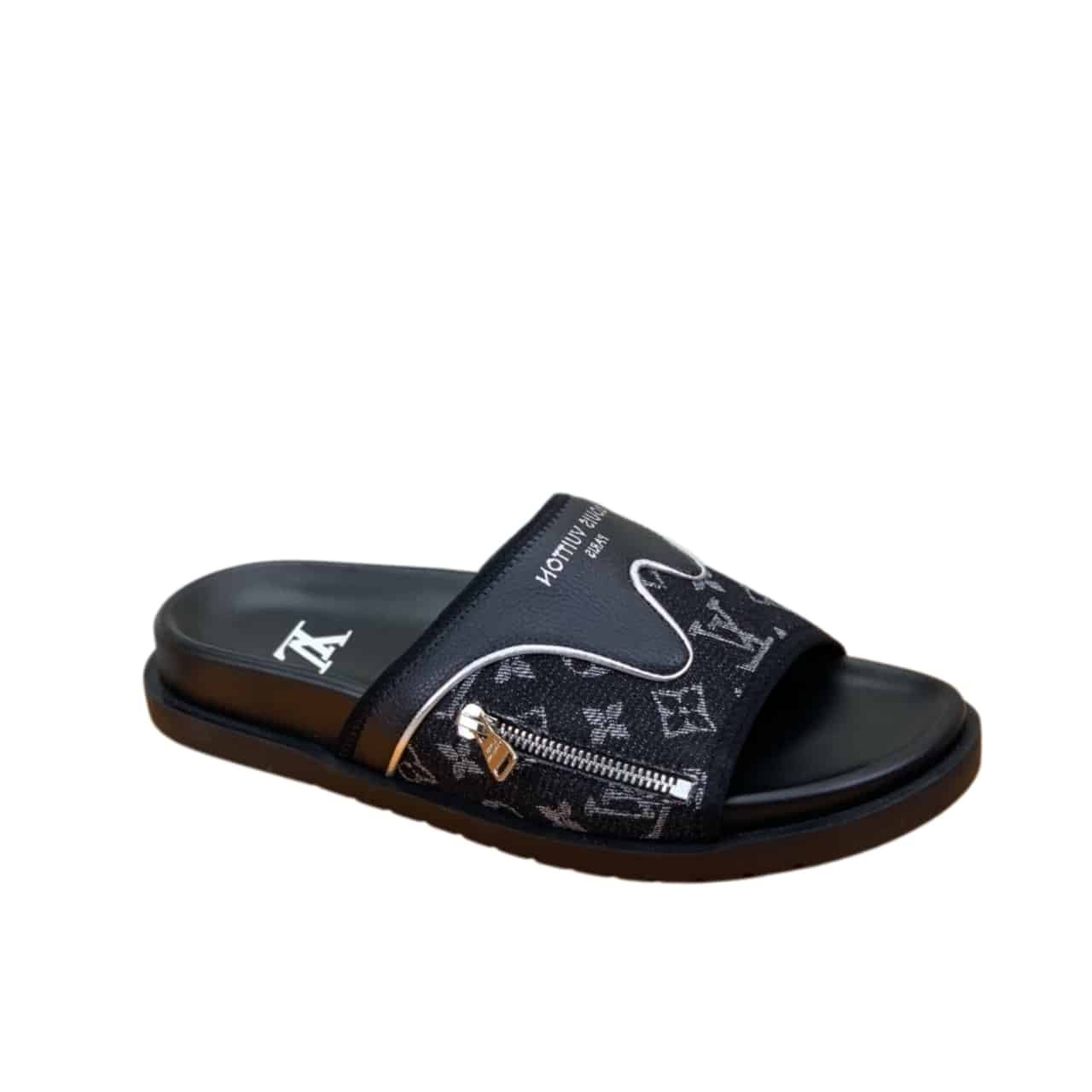 L0vis Vvtt0n Velcro Slippers Lock Edge Denim Black