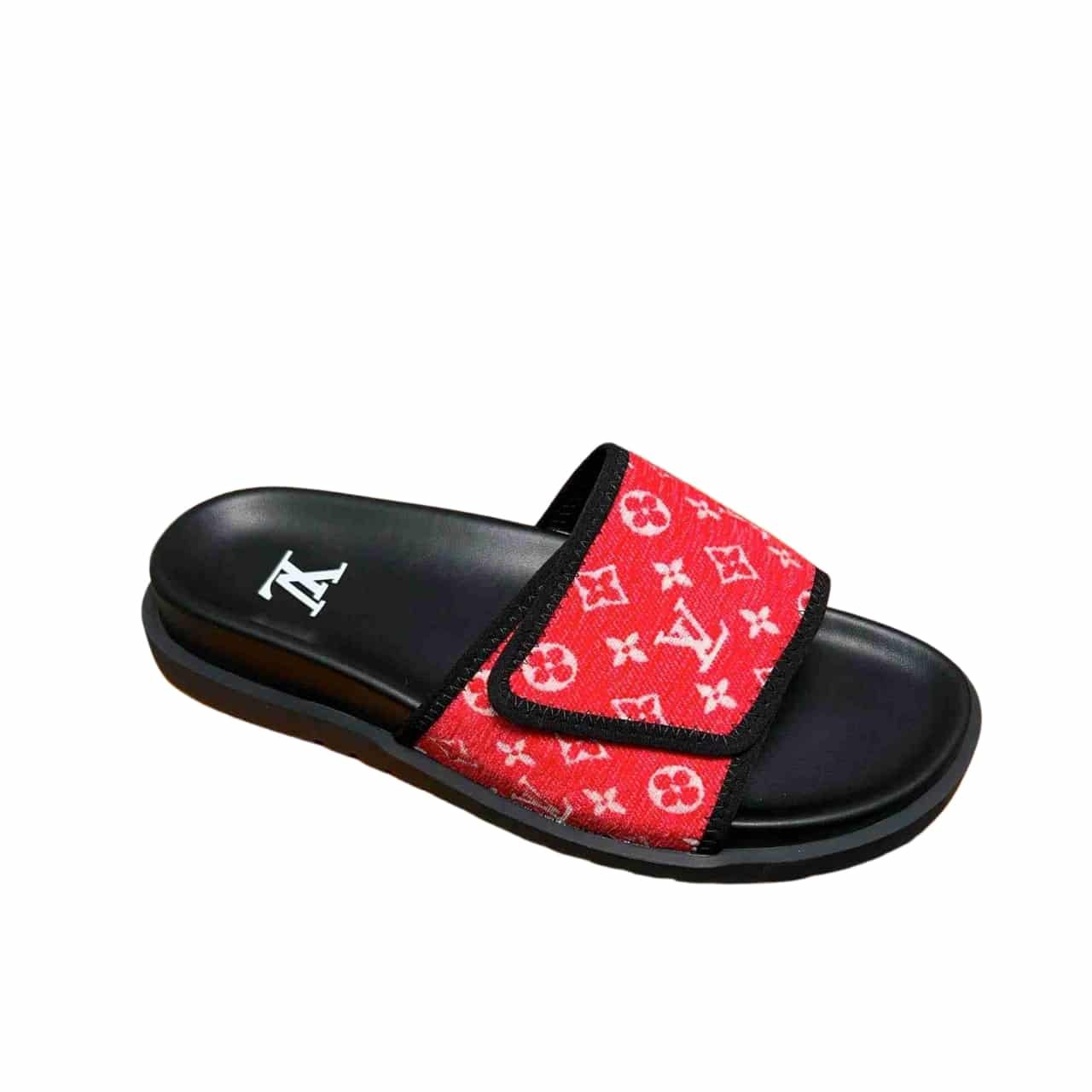 L0vis Vvtt0n Velcro Slides Monogram Red