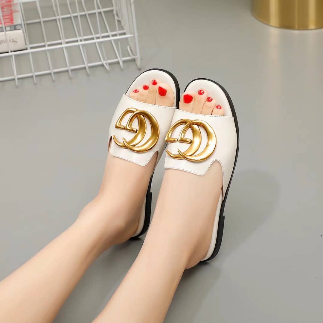 Gvc*1 Princetown Gg Slippers Leather White