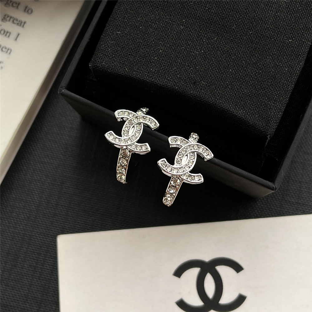 Ch**el Cc Mark Hoop Earrings In Silver Abf729 B20574 U0939