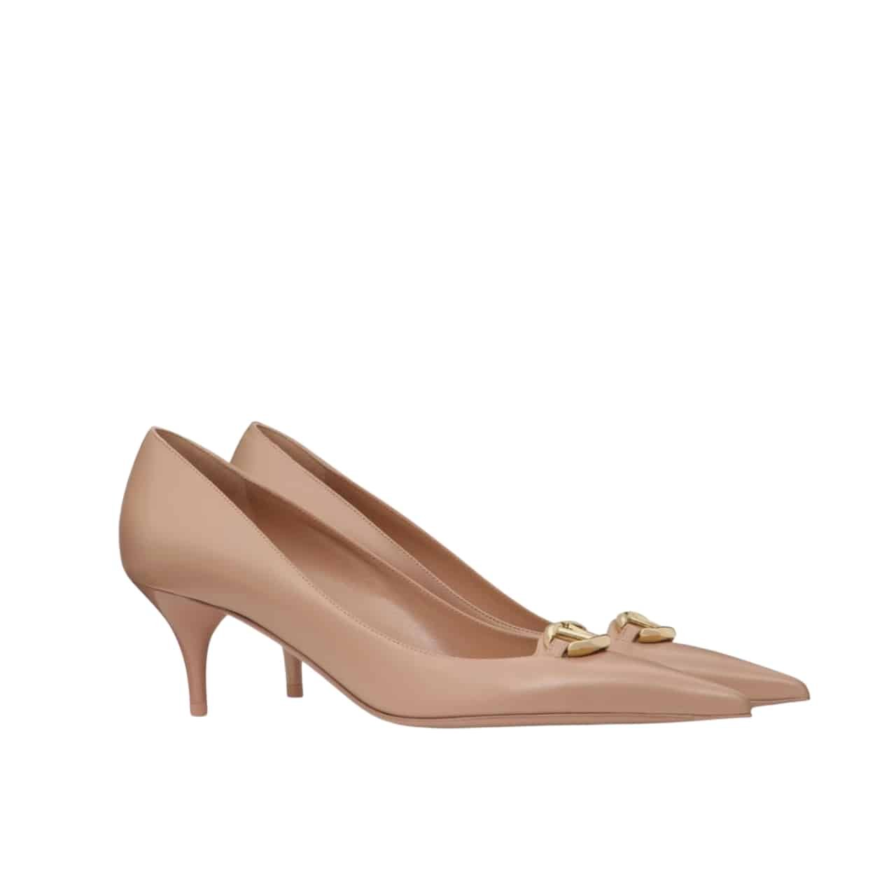 Va1e*ntin0 Garavani Vlogo Bold Pumps Beige