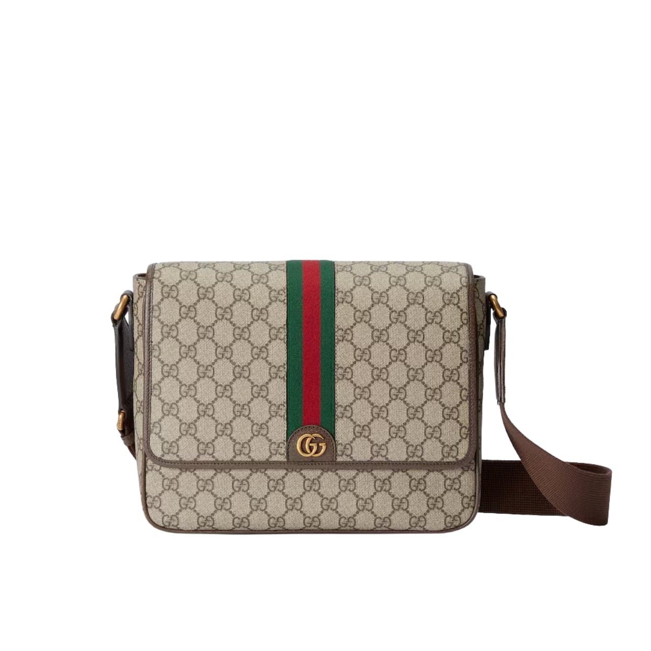 Gvc*1 Ophidia Medium Messenger Bag Beige And Ebony 28Cm 761741 Facjq 9741