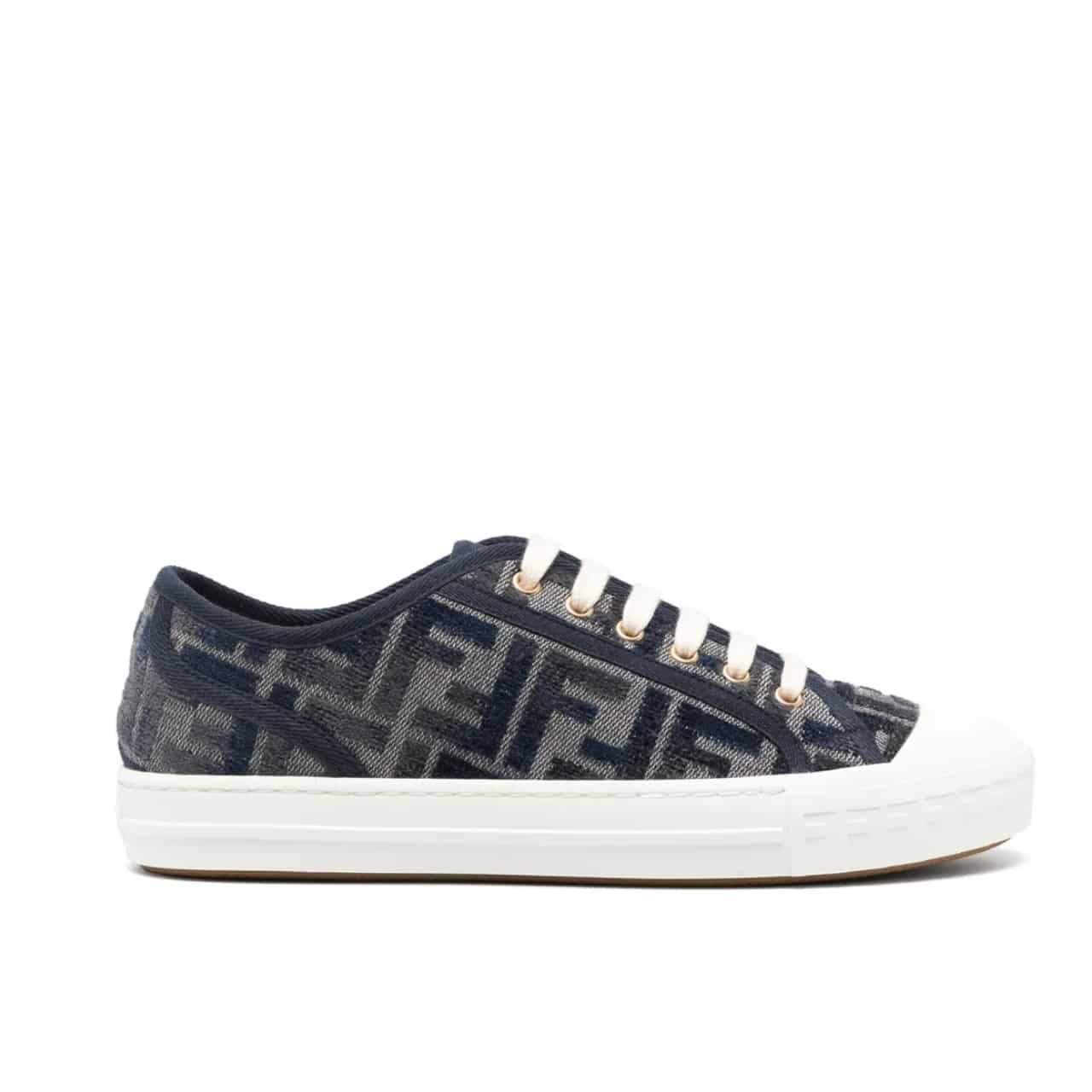 F**di Domino Ff Denim Low Top Sneaker Blue