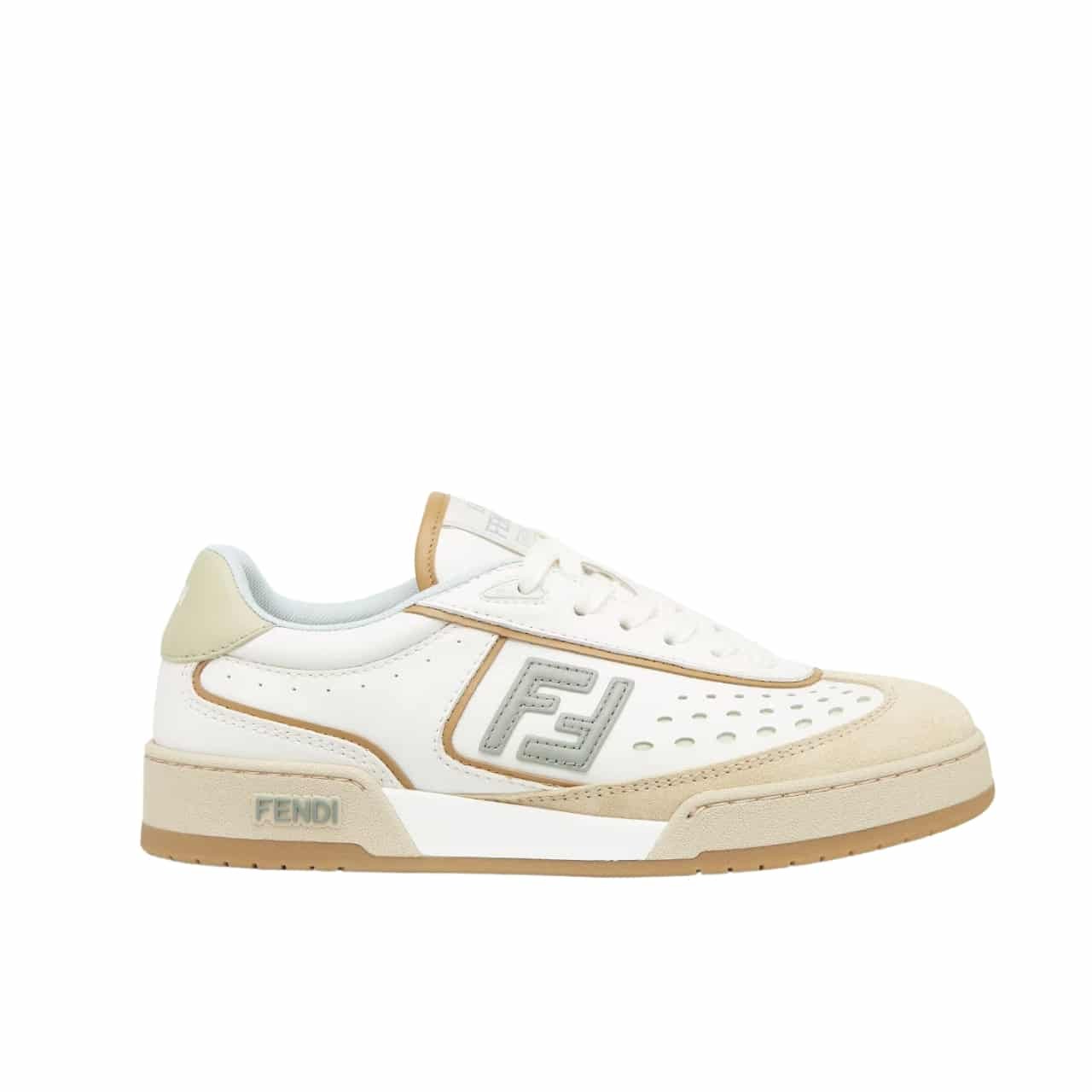 F**di Match Suede Low Tops White And Brown 8E8670Asb2F1Rux