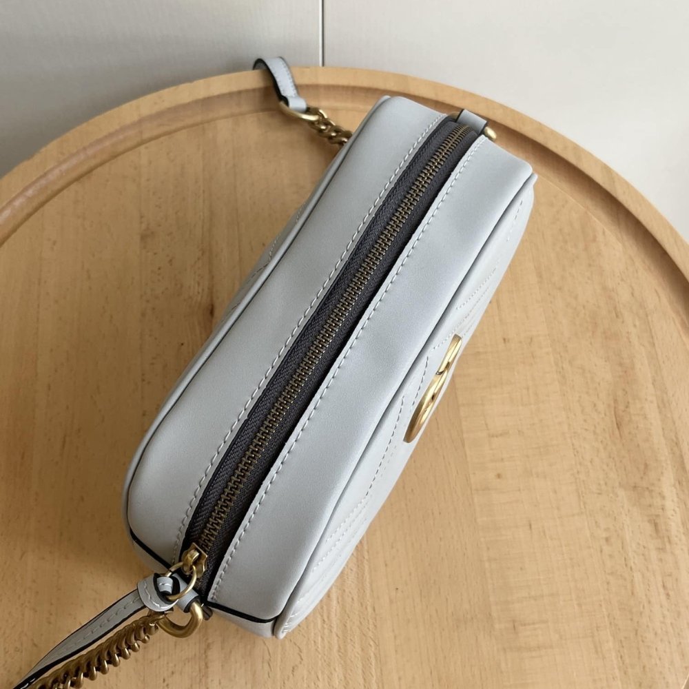 Gvc*1 Gg Marmont Small Shoulder Bag Light Grey 24Cm 447632 Aabzb 1712