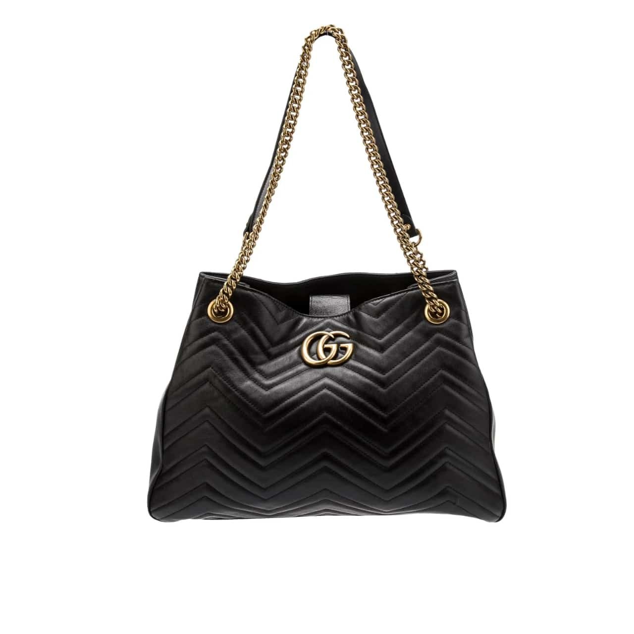 Gvc*1 Gg Marmont Shoulder Bag Black 32Cm 453569 Drw1T 1000