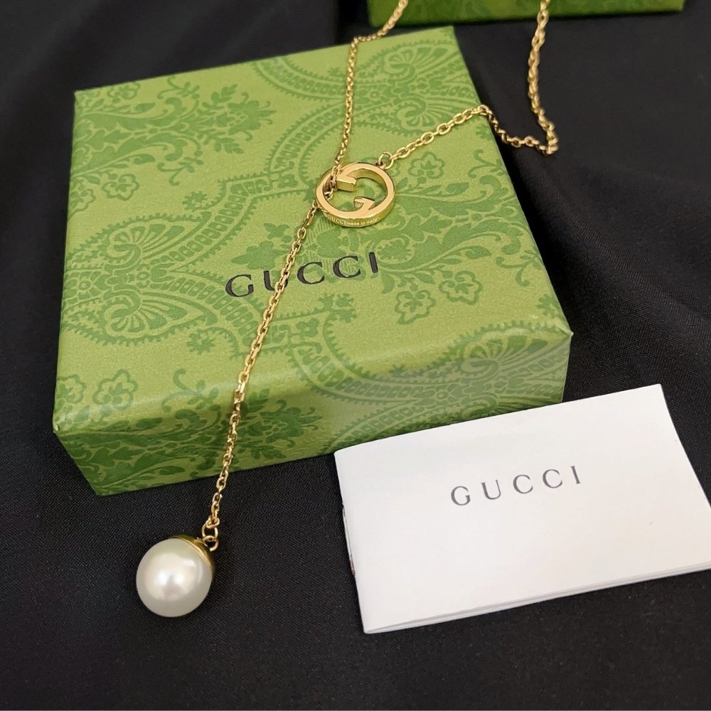 Gvc*1 Blondie Pearl Drop Necklace Gold 774689 I4620 8078