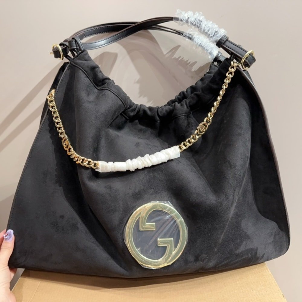Gvc*1 Blondie Large Suede Tote Bag Black 50Cm