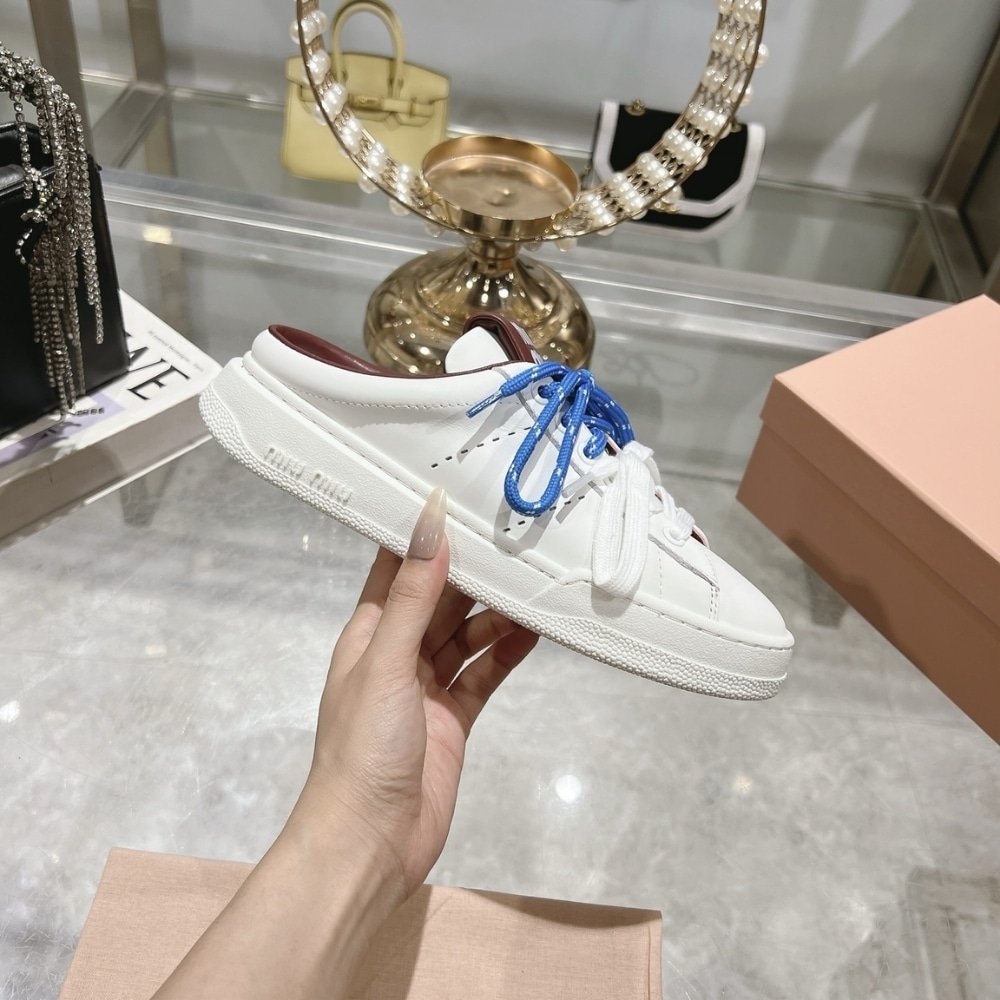 M1um1u Sneaker Mules White And Crimson 5E413E 3L48 F0C65 F 005