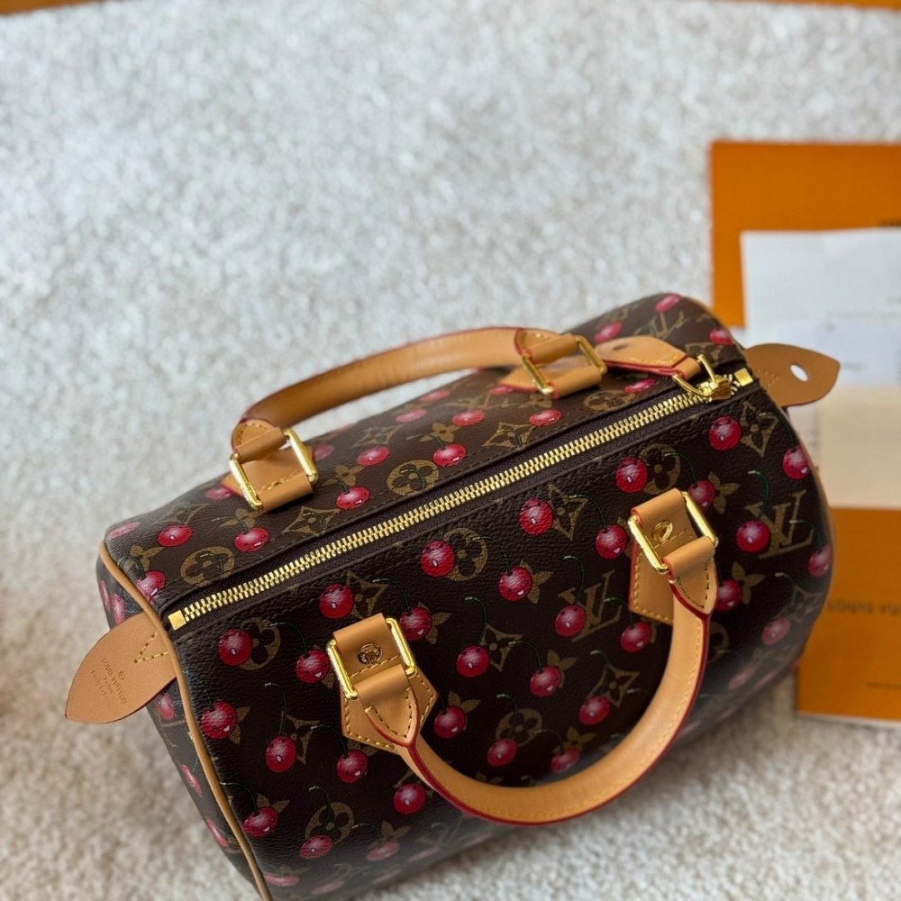 Iconic Set: L0vis Vvtt0n X Takashi Murakami Cerise Speedy 25 And Cherry Porte Monnaie Zippy Wallet