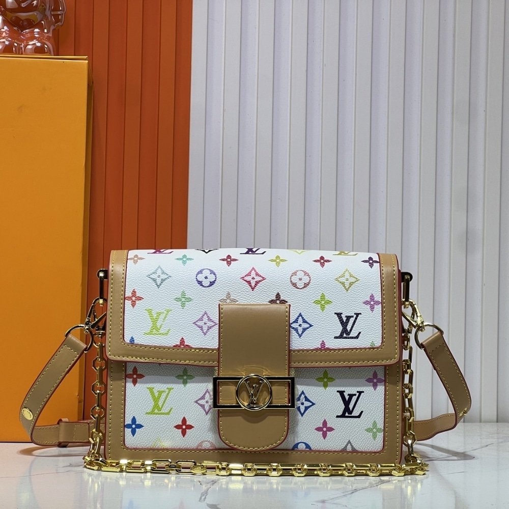 L0vis Vvtt0n X Murakami Dauphine Soft GM Monogram Canvas White 25Cm M13255