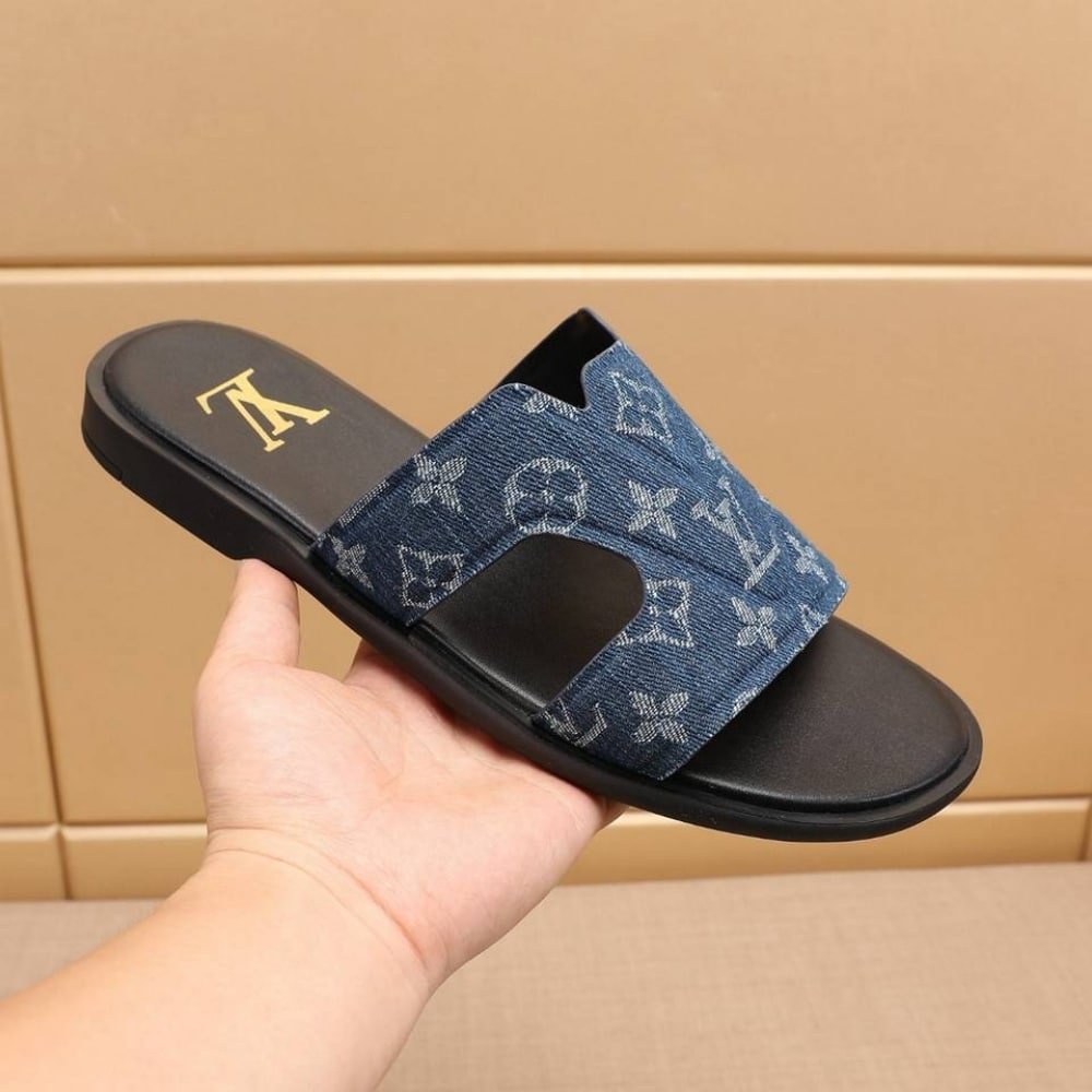 L0vis Vvtt0n Oasis Mule Monogram Denim Blue 1Ac69R