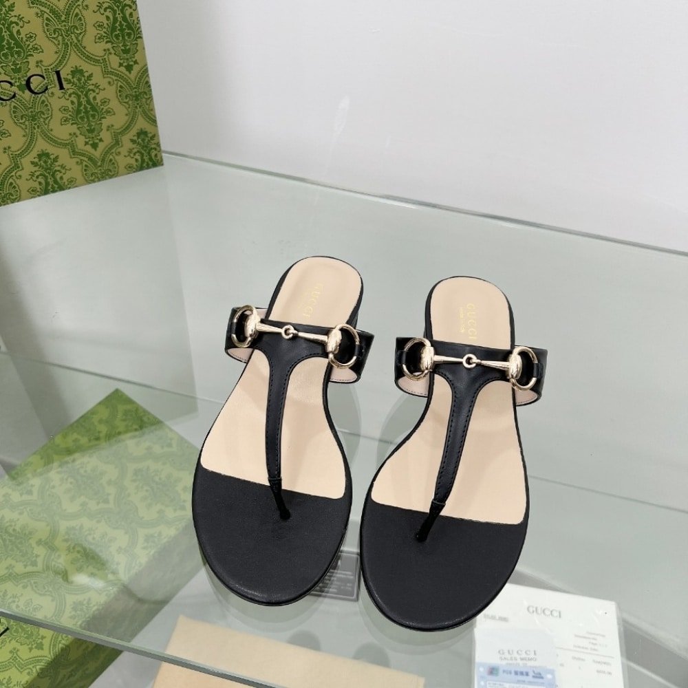Gvc*1 Women’s Thong Sandal With Horsebit Black ‎‎816590 C9D00 1000